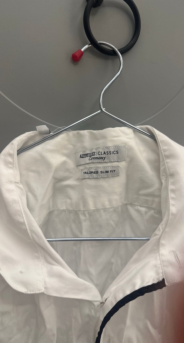 ALTINYILDIZ Damat Düğmeli Beyaz Erkek Gömlek şu - Görsel 4