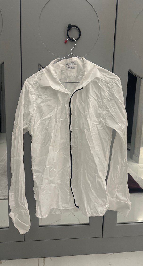 ALTINYILDIZ Damat Düğmeli Beyaz Erkek Gömlek şu - Görsel 2