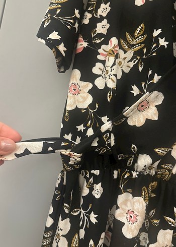 Siyah Çiçekli Bohem Uzun Tulum - Görsel 3