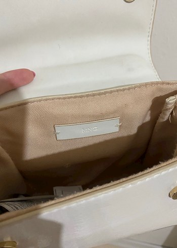 Beyaz Deri Kadın El Çantası - Görsel 3