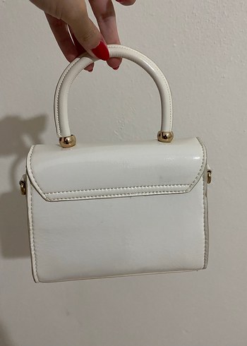 Beyaz Deri Kadın El Çantası - Görsel 2