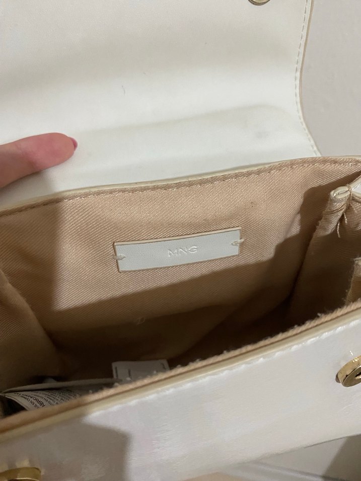 Beyaz Deri Kadın El Çantası - Görsel 3