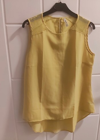 Sarı Kolsuz Basic Bluz - Görsel 4