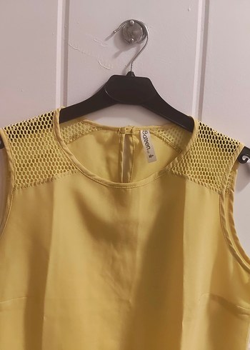 Sarı Kolsuz Basic Bluz - Görsel 2