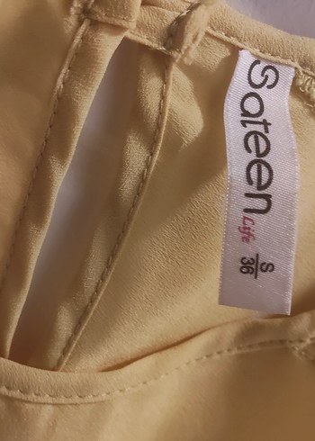 Sarı Kolsuz Basic Bluz - Görsel 3