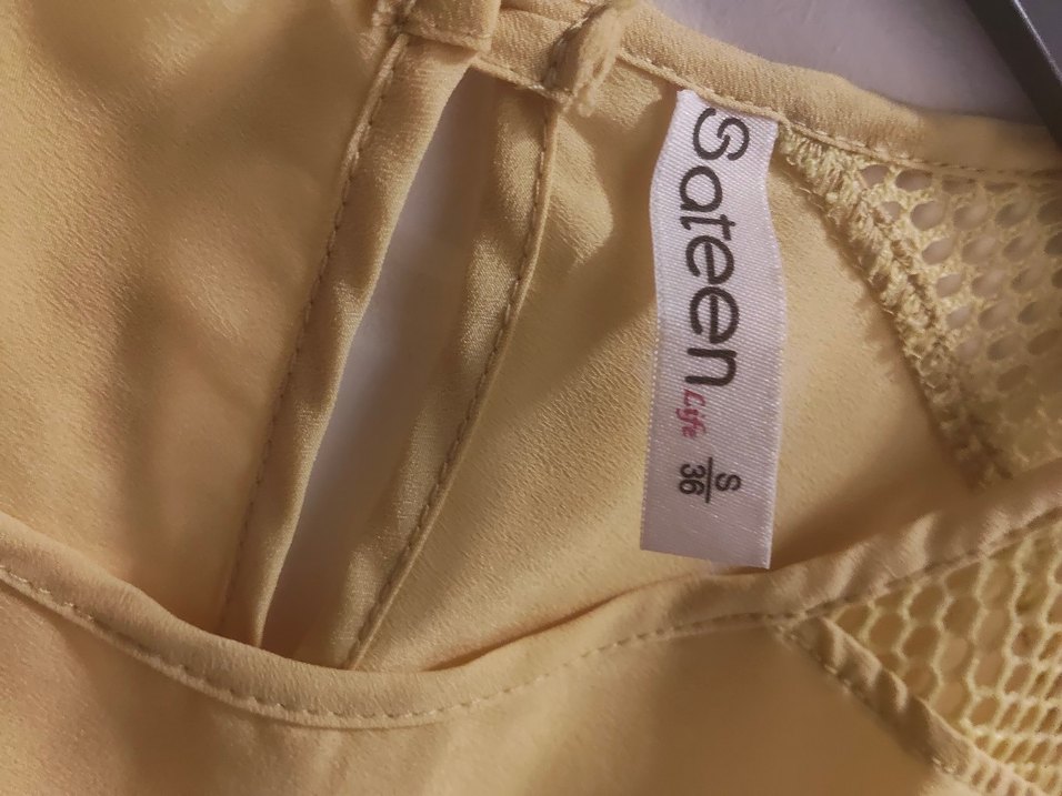 Sarı Kolsuz Basic Bluz - Görsel 3