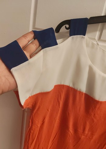 Çok Renkli Drapeli Kadın Bluz - Görsel 3