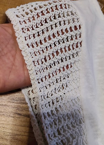 Bohem Örgü Kadın Beyaz Bluz - Görsel 2