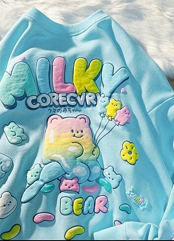universal Beden çeşitli Renk KAPÜŞONLU SEVİMLİ SWEATSHİRT