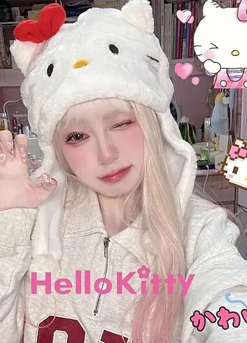 Beden HELLO KİTTY PELUŞ ŞAPKA