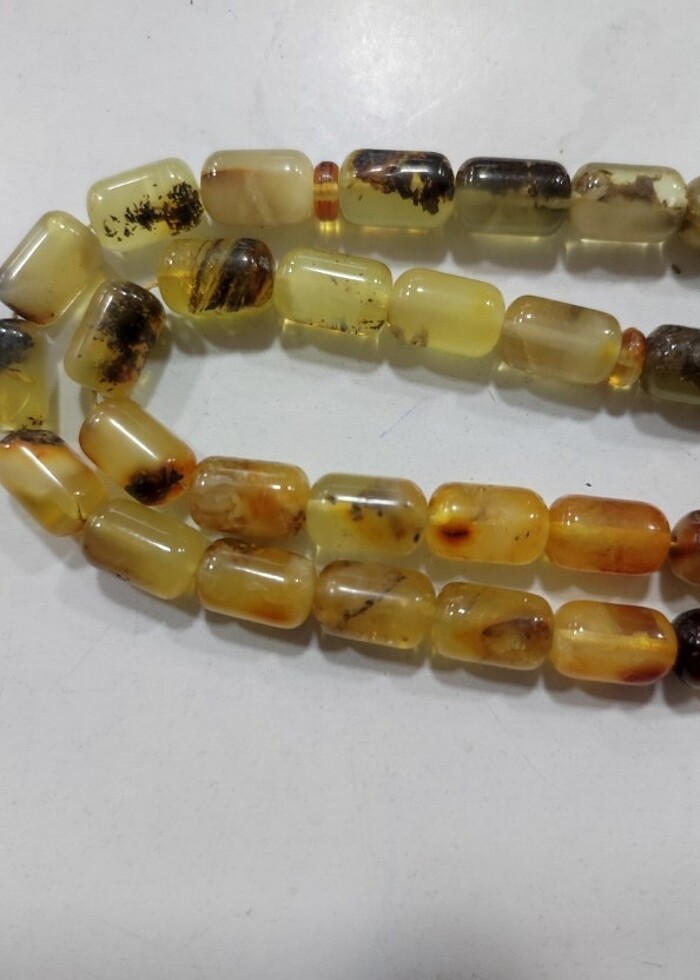 Toprak fosilli kaya damla kehribar 17 gr - Görsel 2