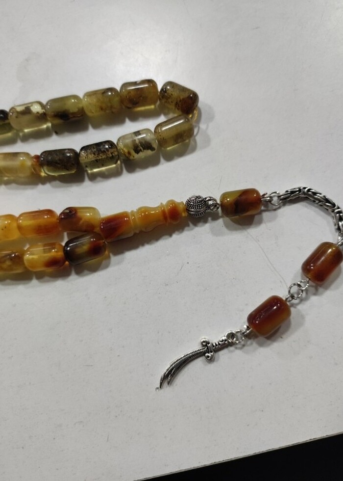 Toprak fosilli kaya damla kehribar 17 gr - Görsel 3