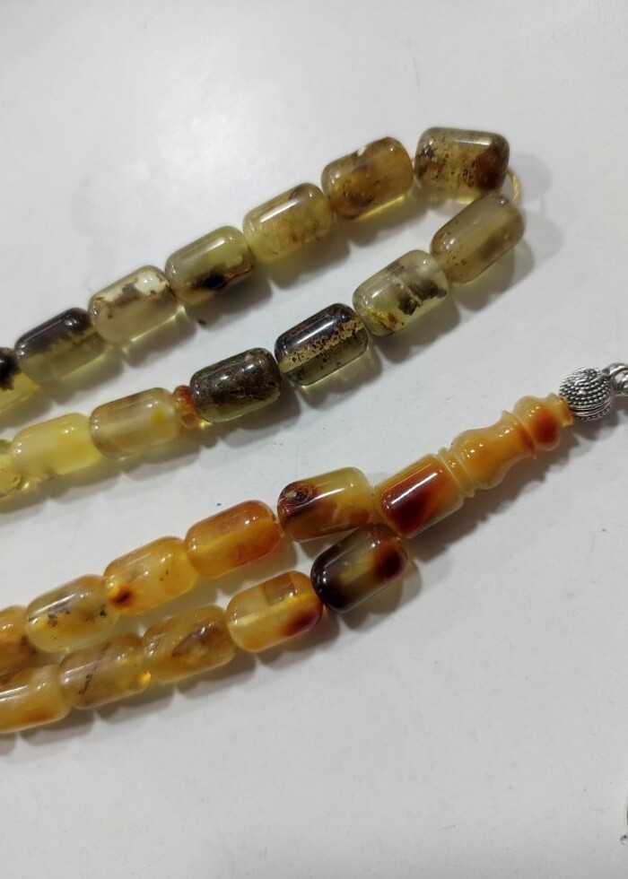 Toprak fosilli kaya damla kehribar 17 gr - Görsel 4