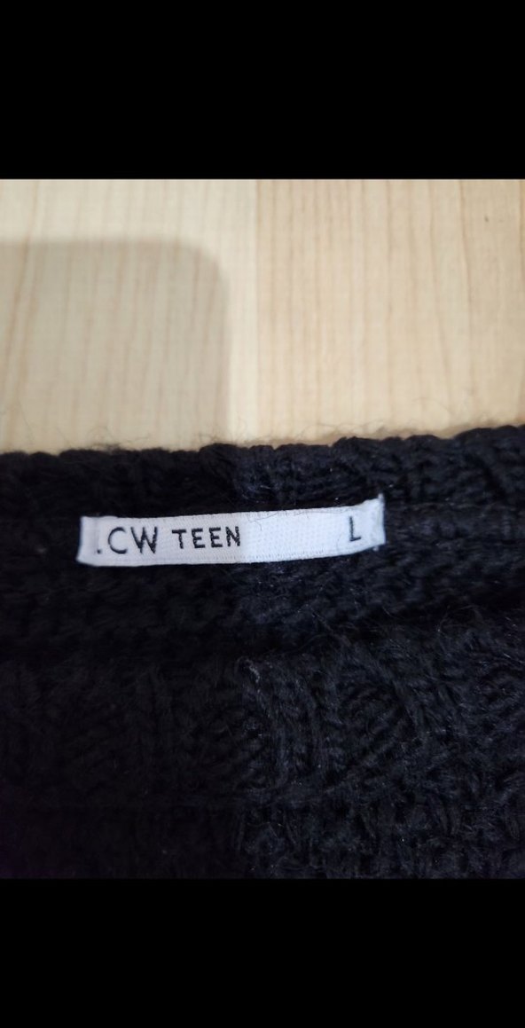 Bohem Etnik Desenli Siyah Triko Kazak - Görsel 5