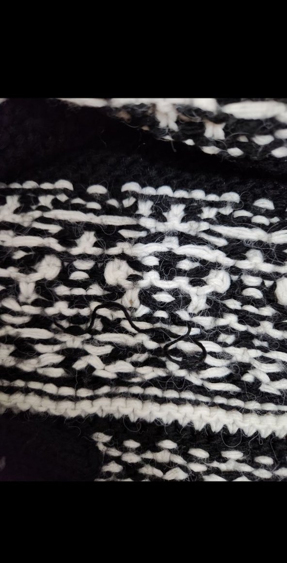 Bohem Etnik Desenli Siyah Triko Kazak - Görsel 4