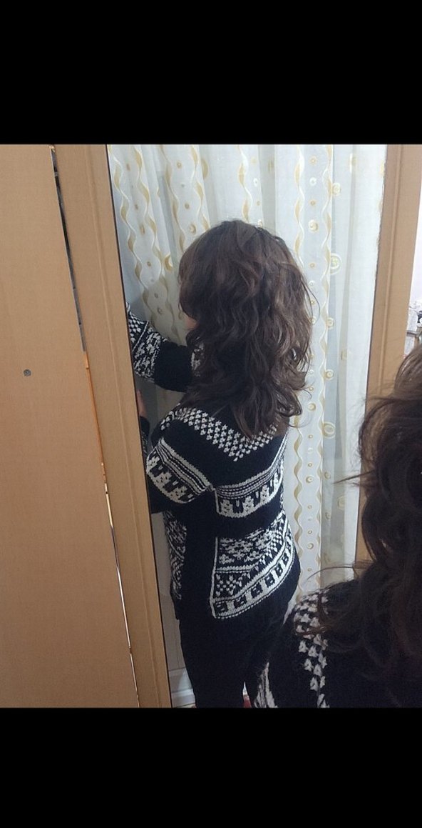 Bohem Etnik Desenli Siyah Triko Kazak - Görsel 3