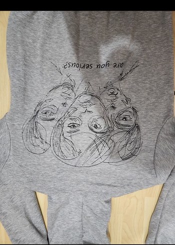 Gri Kapüşonlu Salaş Kadın Sweatshirt - Görsel 6