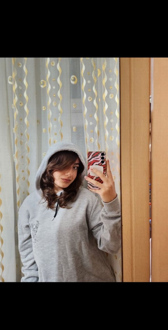 Gri Kapüşonlu Salaş Kadın Sweatshirt - Görsel 4