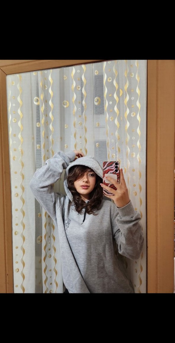 Gri Kapüşonlu Salaş Kadın Sweatshirt - Görsel 3