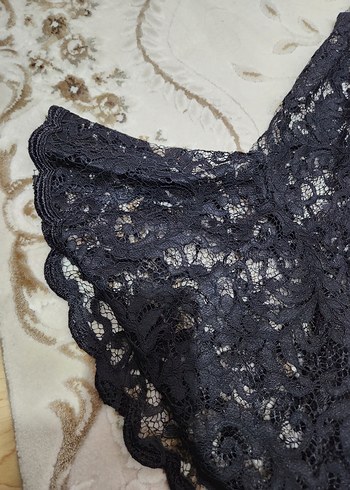 Dantelli Siyah Elbise - Görsel 11