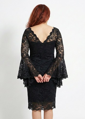 Dantelli Siyah Elbise - Görsel 2