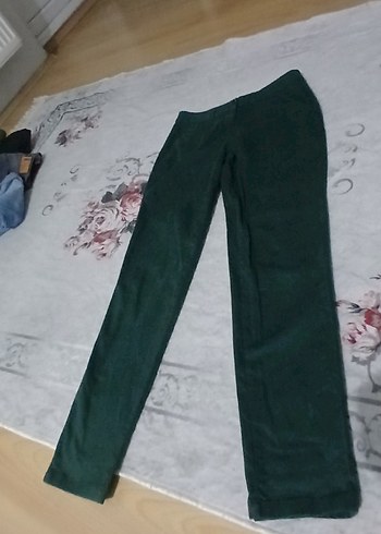 Kadın Yeşil Midi Kumaş Pantolon