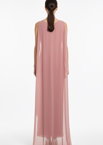 Pembe Drapeli Uzun Abiye Elbise - Görsel 8