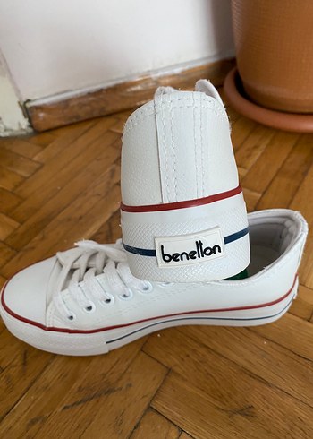 Beyaz Convers Platform Topuklu Bağcıklı Kadın Spor Ayakkabı - Görsel 4