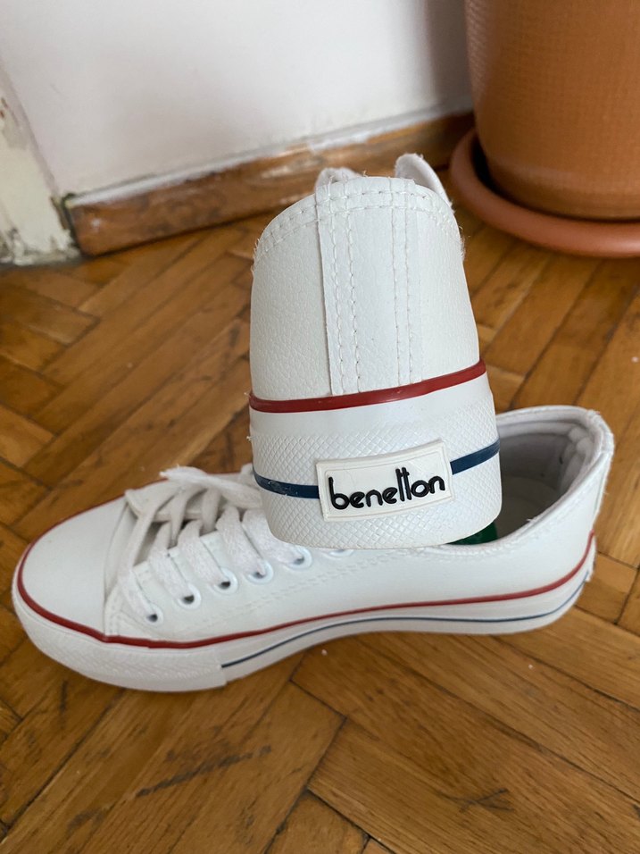 Beyaz Convers Platform Topuklu Bağcıklı Kadın Spor Ayakkabı - Görsel 4