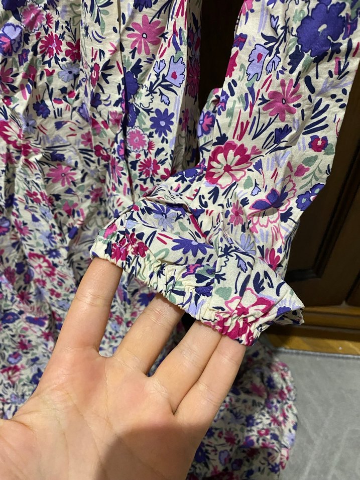 Çiçek Desenli Uzun Bohem Elbise - Görsel 4