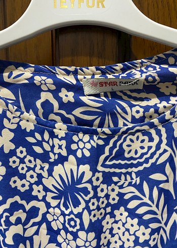 Mavi Bohem Uzun Kollu Uzun Elbise - Görsel 3