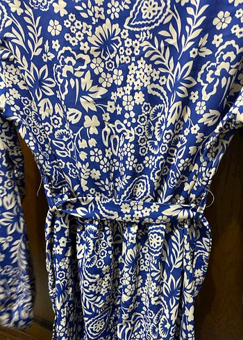 Mavi Bohem Uzun Kollu Uzun Elbise - Görsel 5