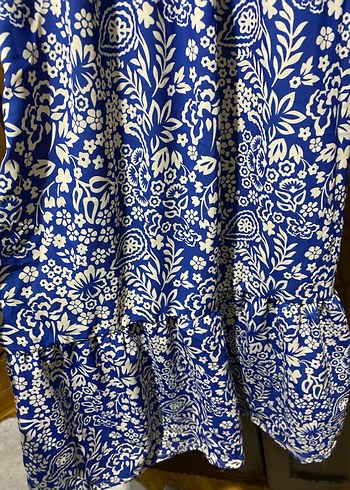 Mavi Bohem Uzun Kollu Uzun Elbise - Görsel 2