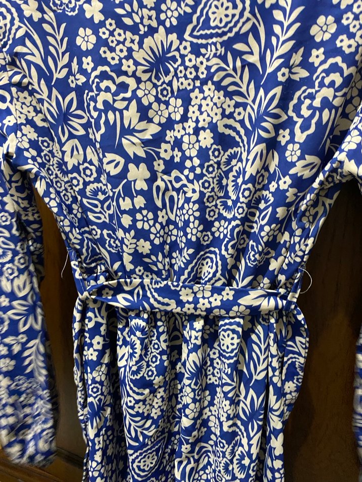 Mavi Bohem Uzun Kollu Uzun Elbise - Görsel 5