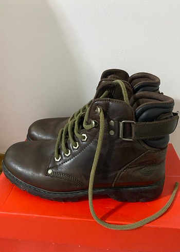 Kahverengi Deri Erkek Biker Bot - Görsel 3