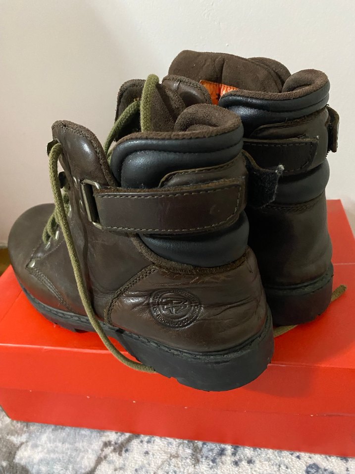 Kahverengi Deri Erkek Biker Bot - Görsel 5