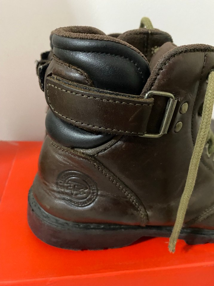 Kahverengi Deri Erkek Biker Bot - Görsel 2