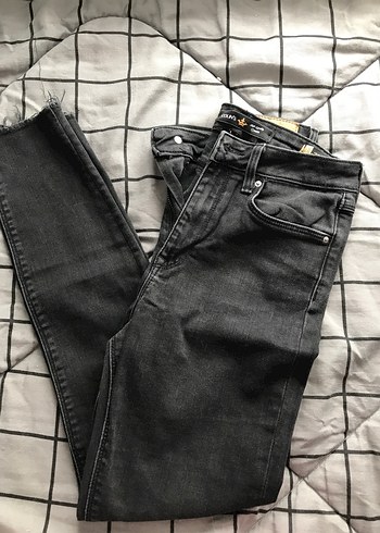 Gri Rahat Kesim Kadın Midi Kot Pantolon - Görsel 7