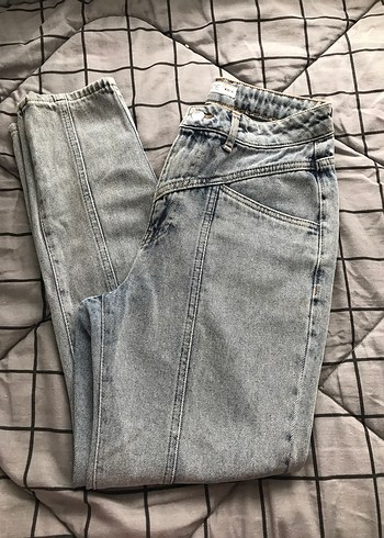 Gri Rahat Kesim Kadın Midi Kot Pantolon - Görsel 5