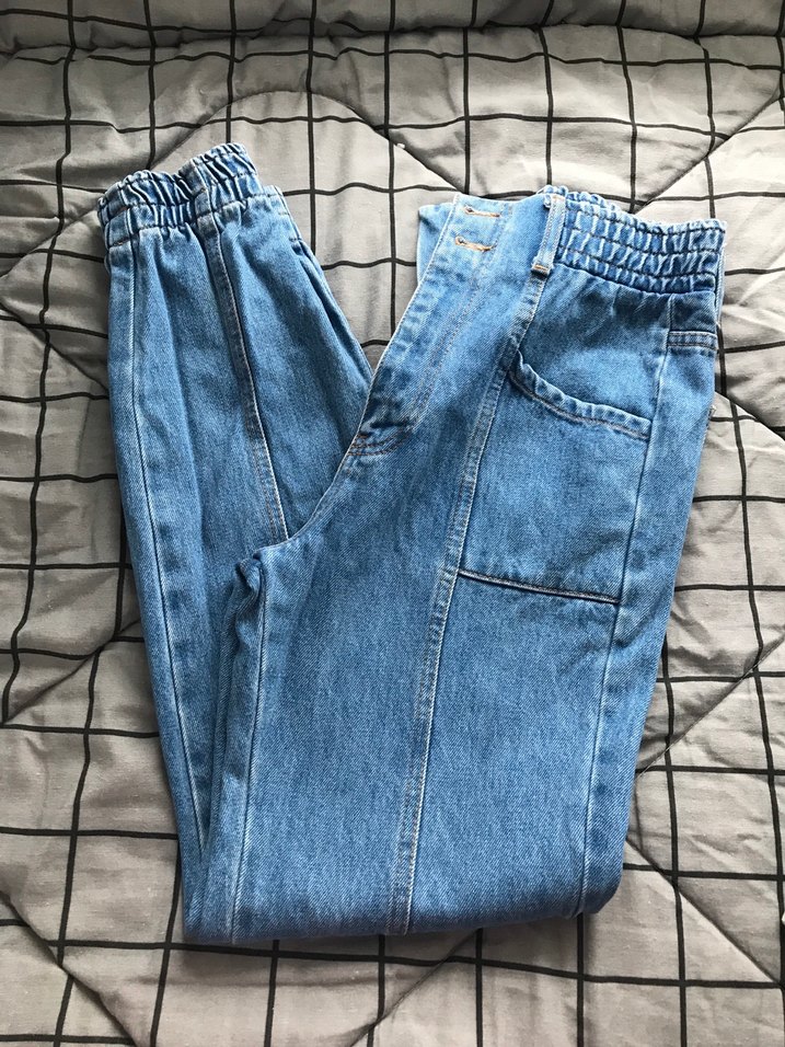 Gri Rahat Kesim Kadın Midi Kot Pantolon - Görsel 4