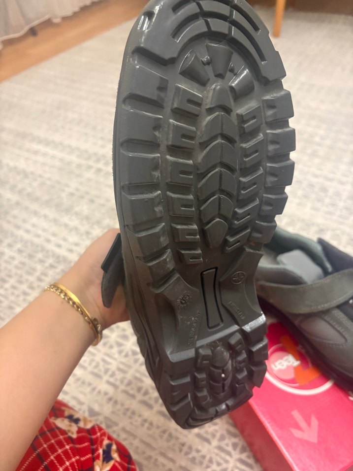 Gri Erkek Spor Outdoor Ayakkabı Velcro çelik ucu - Görsel 3