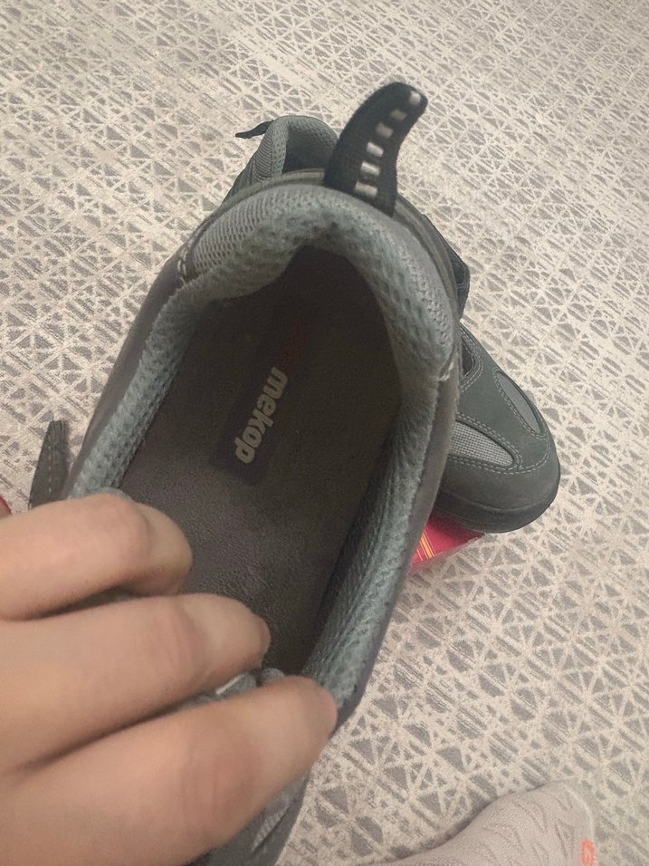 Gri Erkek Spor Outdoor Ayakkabı Velcro çelik ucu - Görsel 4