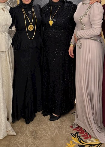 Bordo İşlemeli Uzun Abiye Elbise - Görsel 5