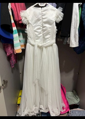 Beyaz Pilili Uzun Bohem Gelinlik - Görsel 2