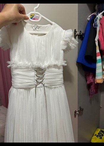 Beyaz Pilili Uzun Bohem Gelinlik - Görsel 3