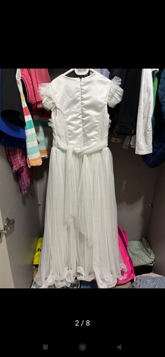 Beyaz Pilili Uzun Bohem Gelinlik - Görsel 2