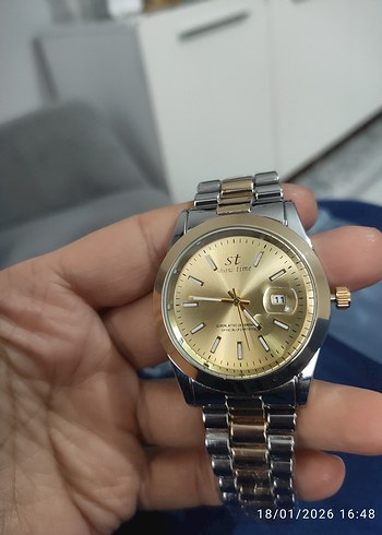 Parlak Altın Erkek Kol Saati - Görsel 4