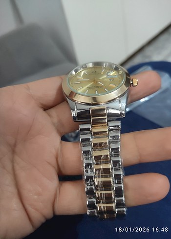 Parlak Altın Erkek Kol Saati - Görsel 3