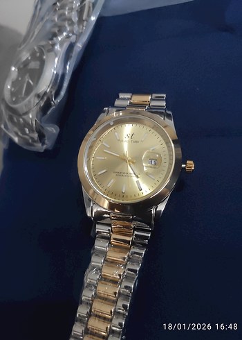 Parlak Altın Erkek Kol Saati - Görsel 2