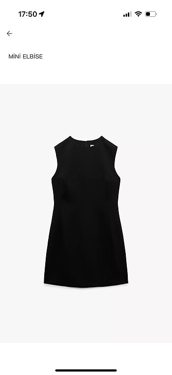 s Beden Zara Siyah Mini Elbise